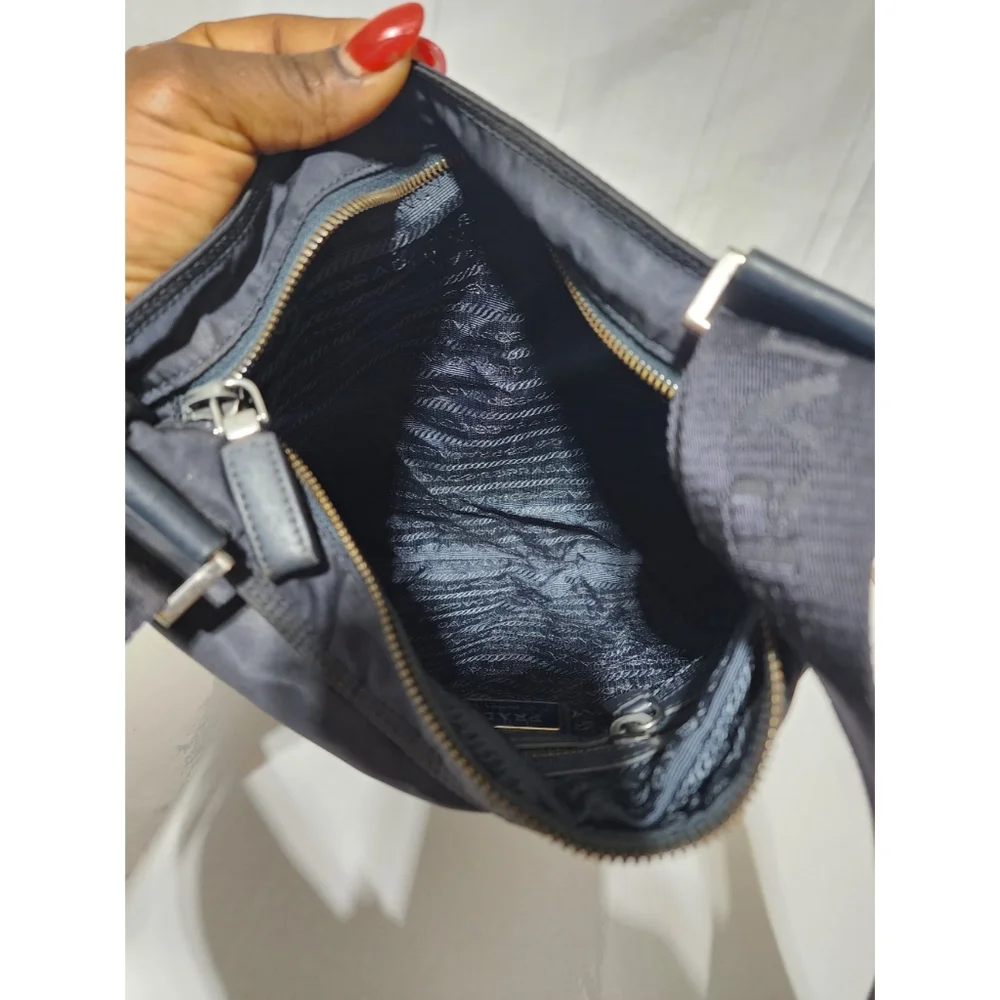 PRADA Tessuto Nylon Messenger Bag Dark Navy Blue